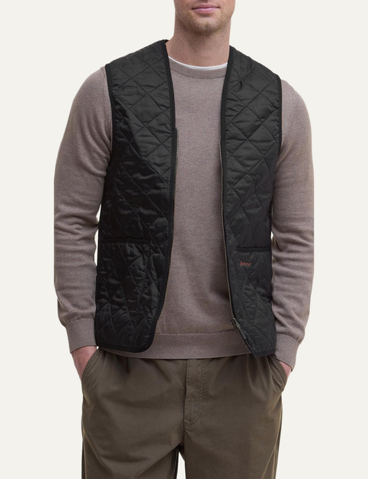 BARBOUR QUILTED WAISTCOAT BLACK/TURF
