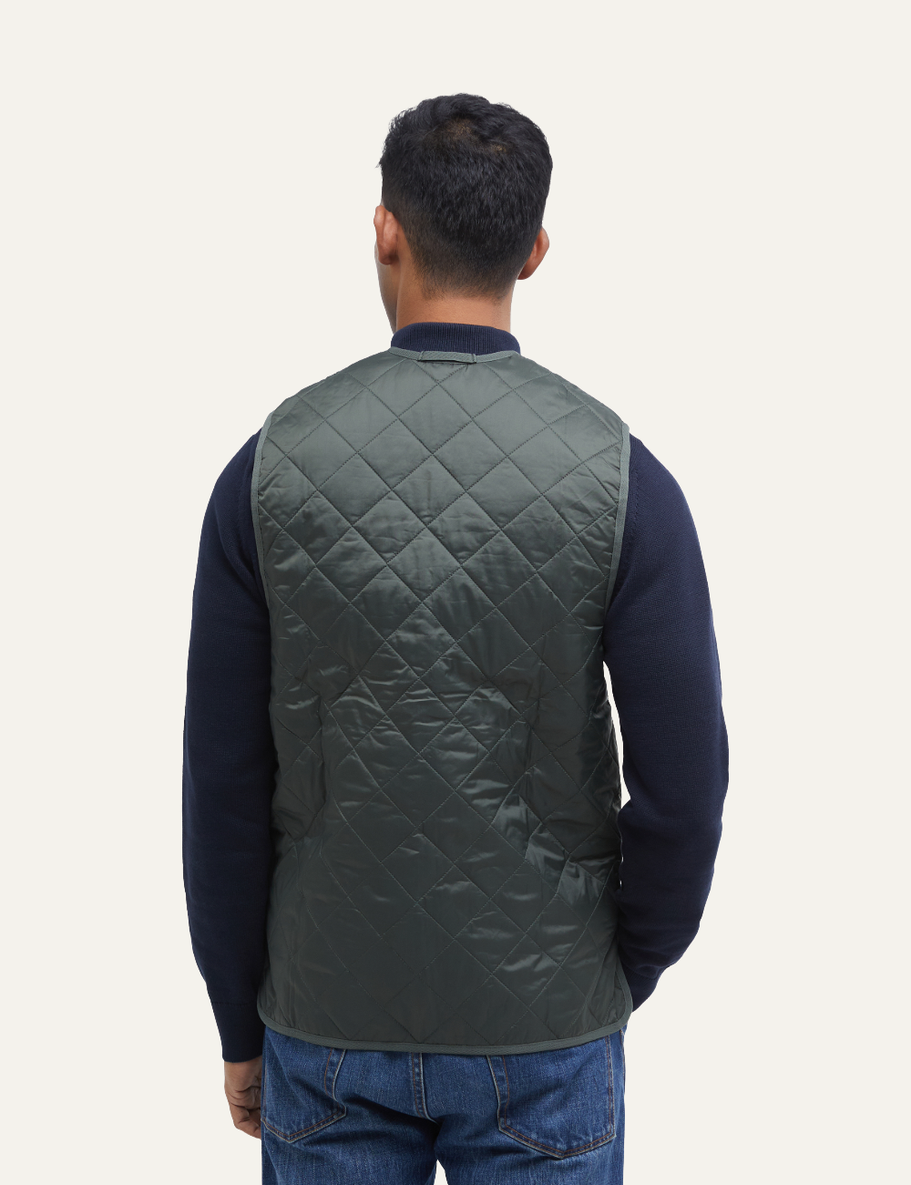 BARBOUR QUILTED WAISTCOAT OLIVE CLASSIC TARTAN