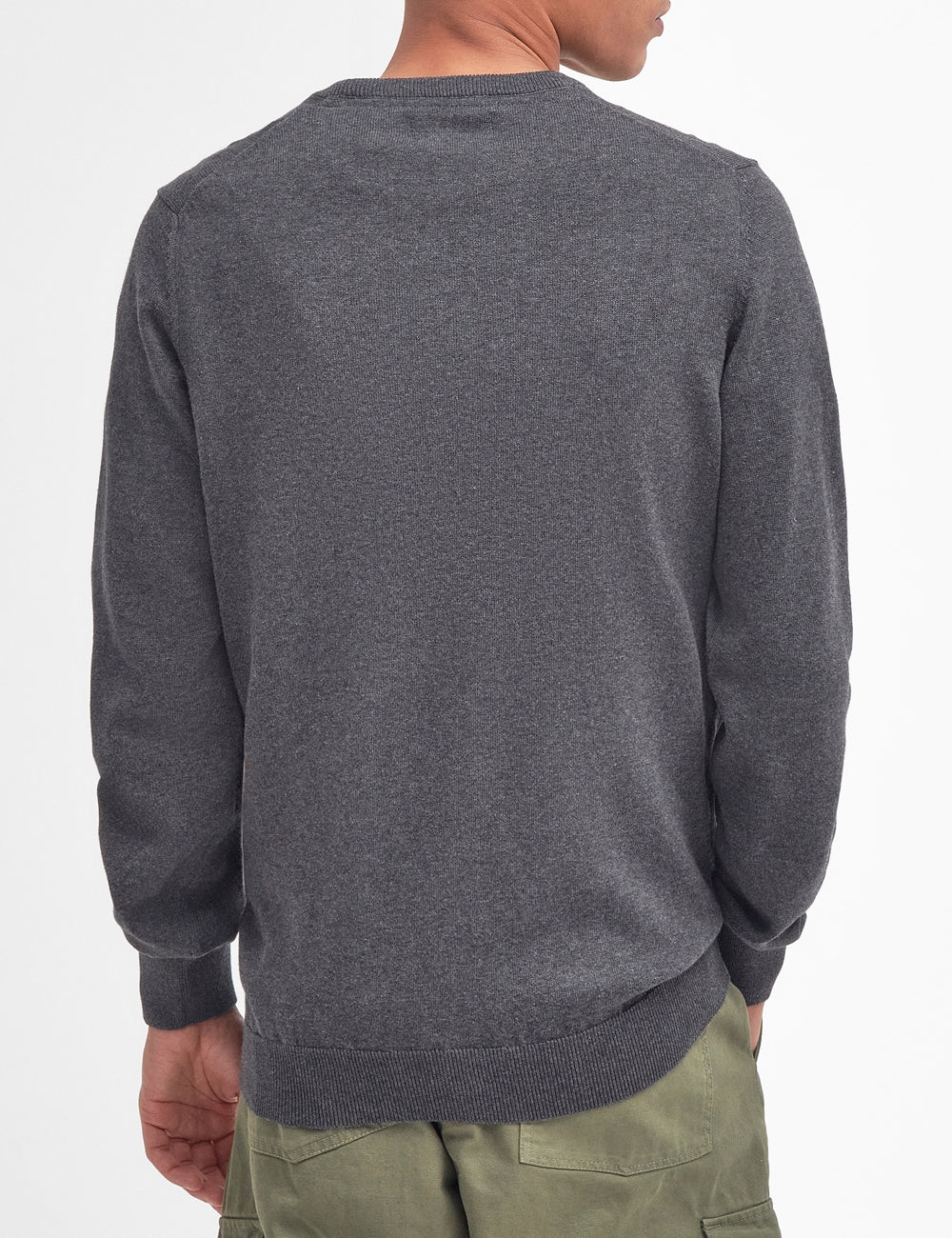 BARBOUR PIMA CREW NECK SWEATER CHARCOAL