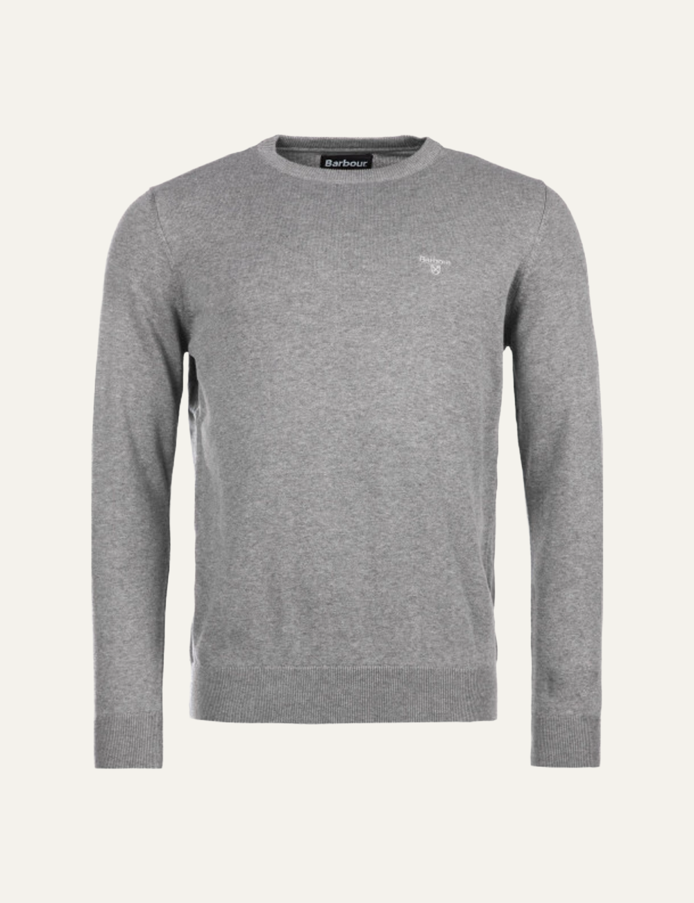 BARBOUR PIMA CREW NECK SWEATER GREY