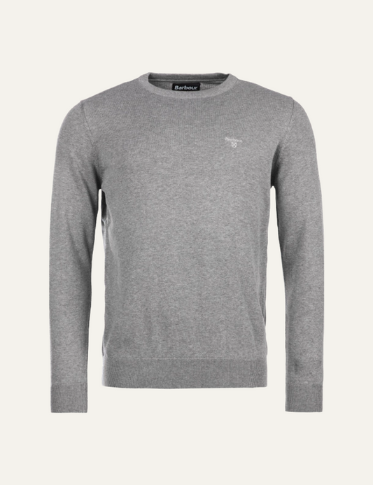 BARBOUR PIMA CREW NECK SWEATER GREY