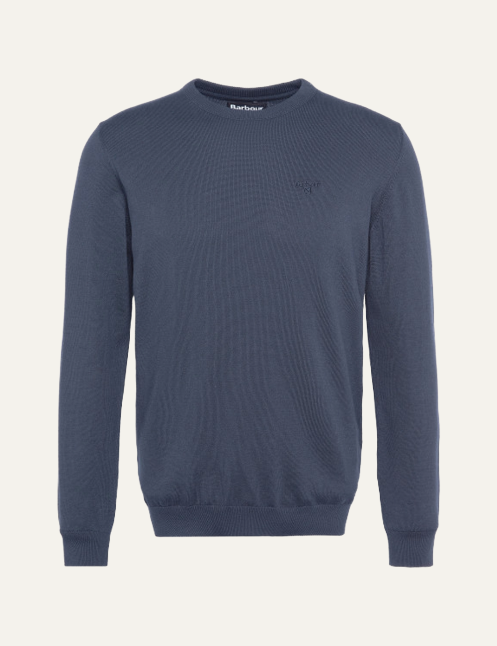 BARBOUR PIMA CREW NECK SWEATER NAVY