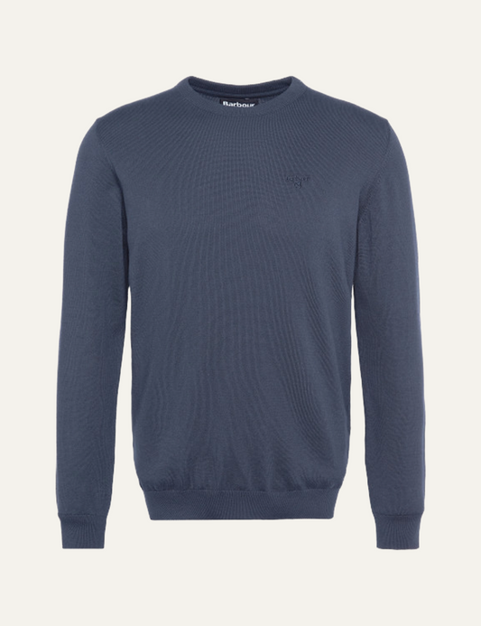 BARBOUR PIMA CREW NECK SWEATER NAVY