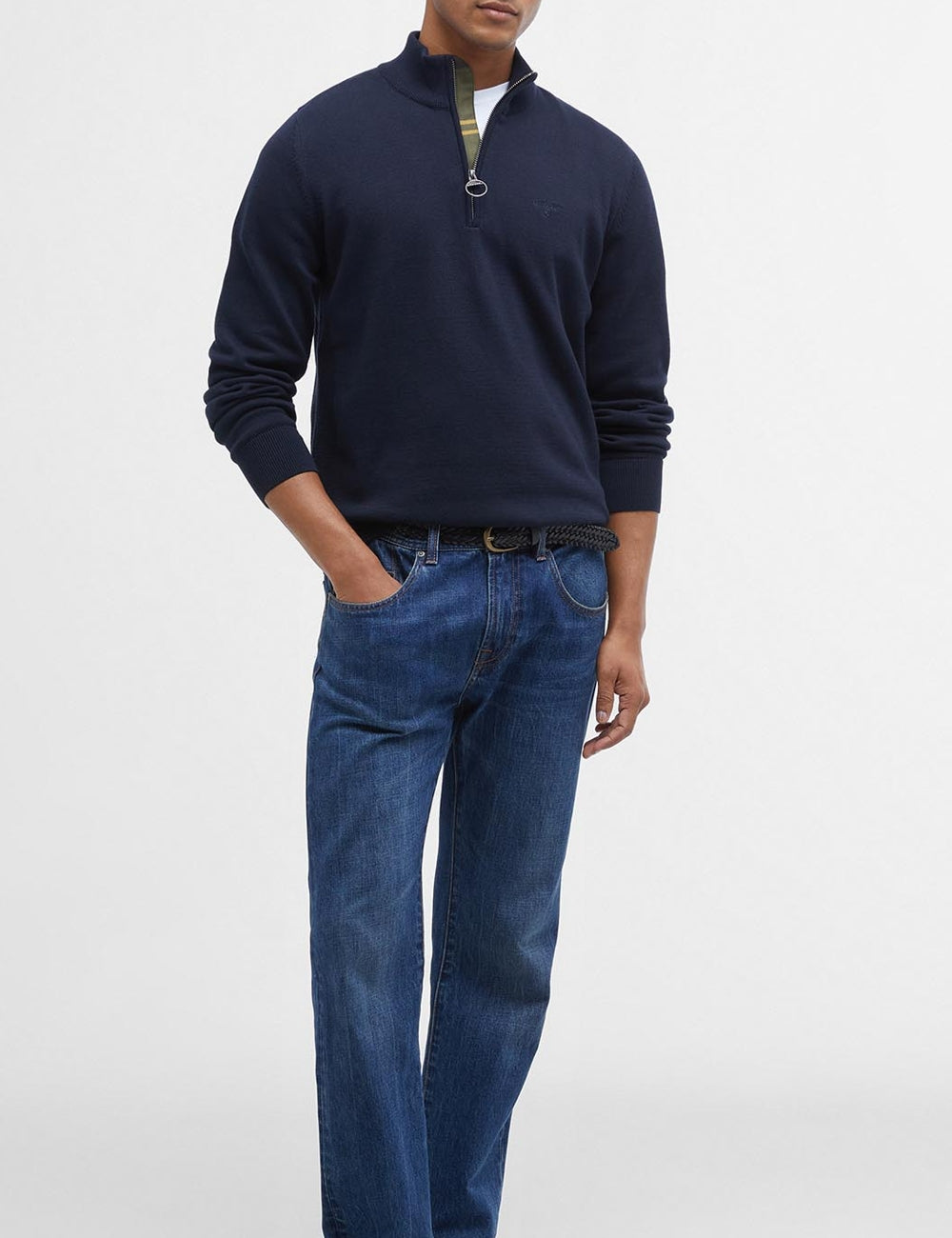 BARBOUR HALF ZIP KNITTED JUMPER
