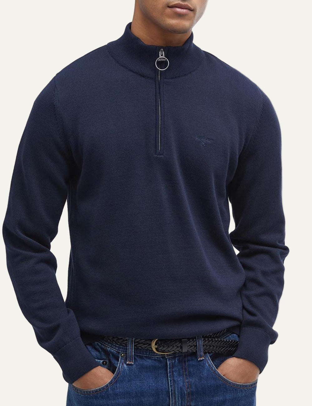 BARBOUR HALF ZIP KNITTED JUMPER