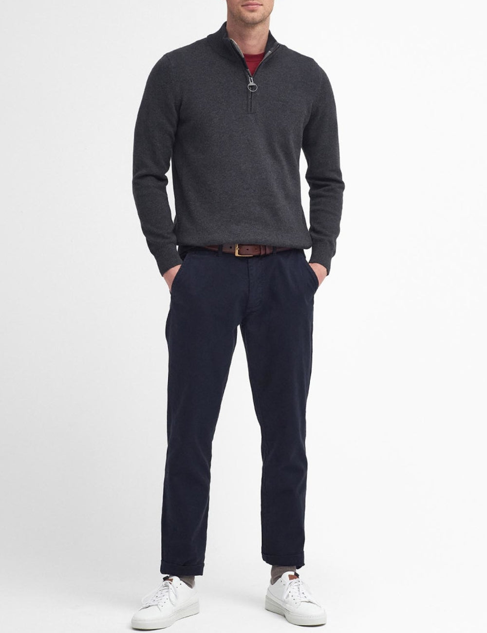 BARBOUR HALF ZIP KNITTED JUMPER
