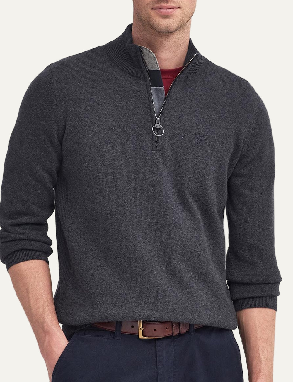 BARBOUR HALF ZIP KNITTED JUMPER