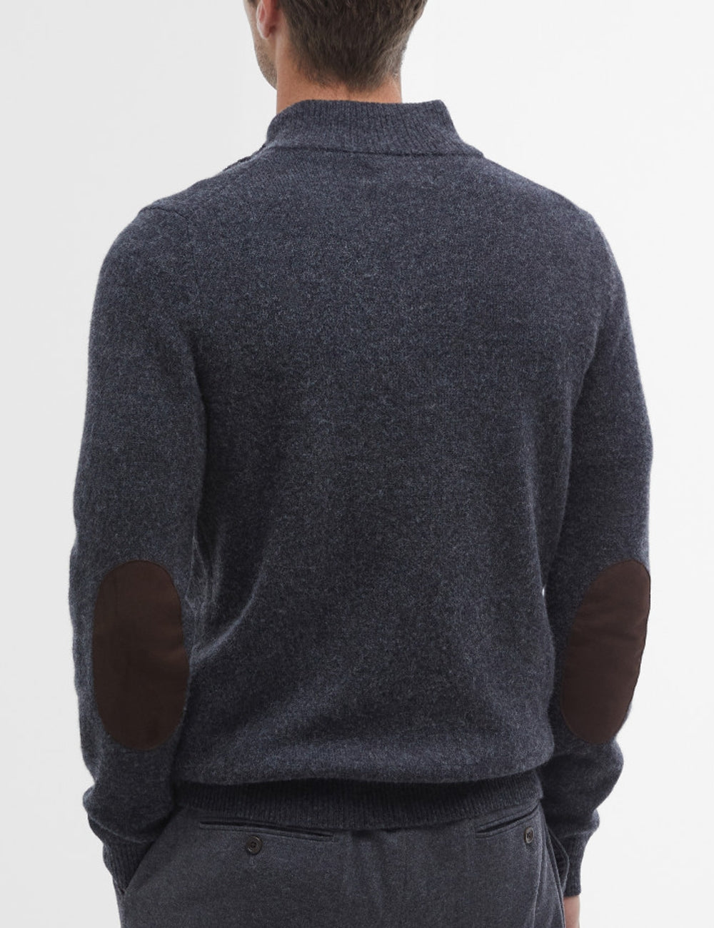 BARBOUR HALF ZIP KNITTED JUMPER CHARCOAL