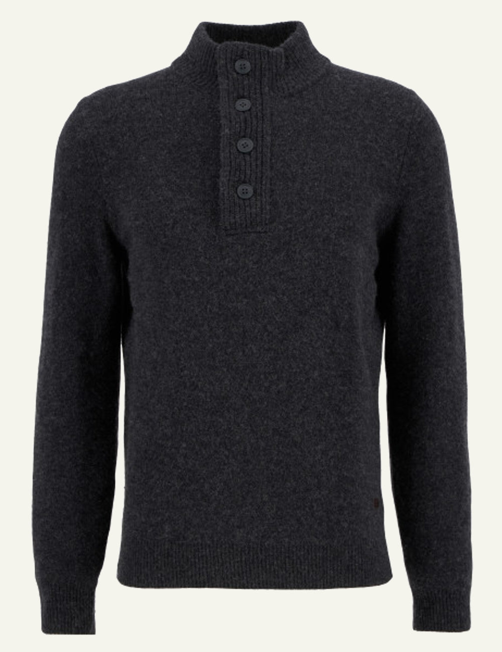 BARBOUR HALF ZIP KNITTED JUMPER CHARCOAL