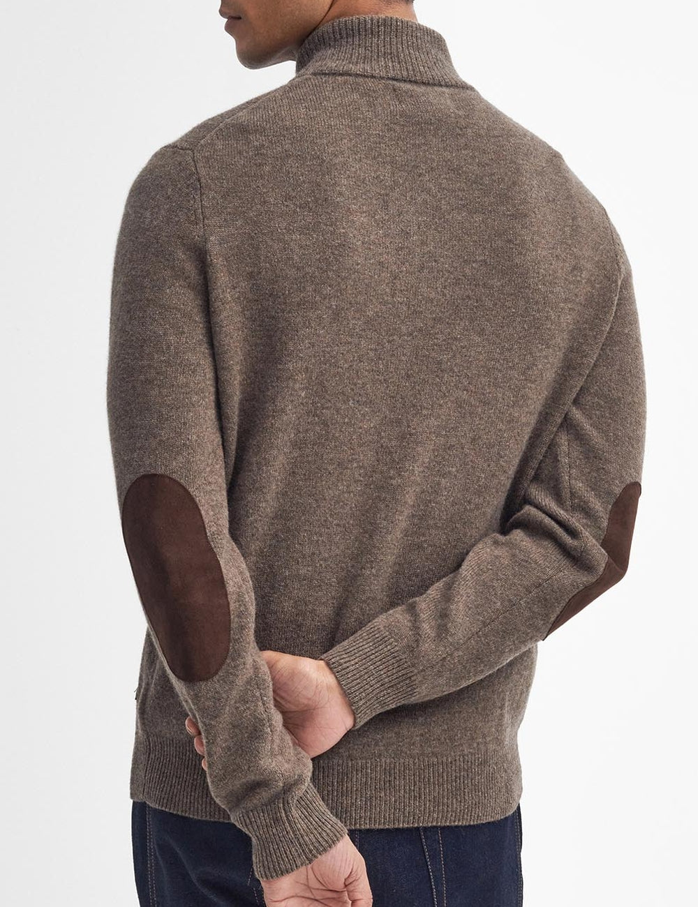 BARBOUR HALF ZIP KNITTED JUMPER STONE