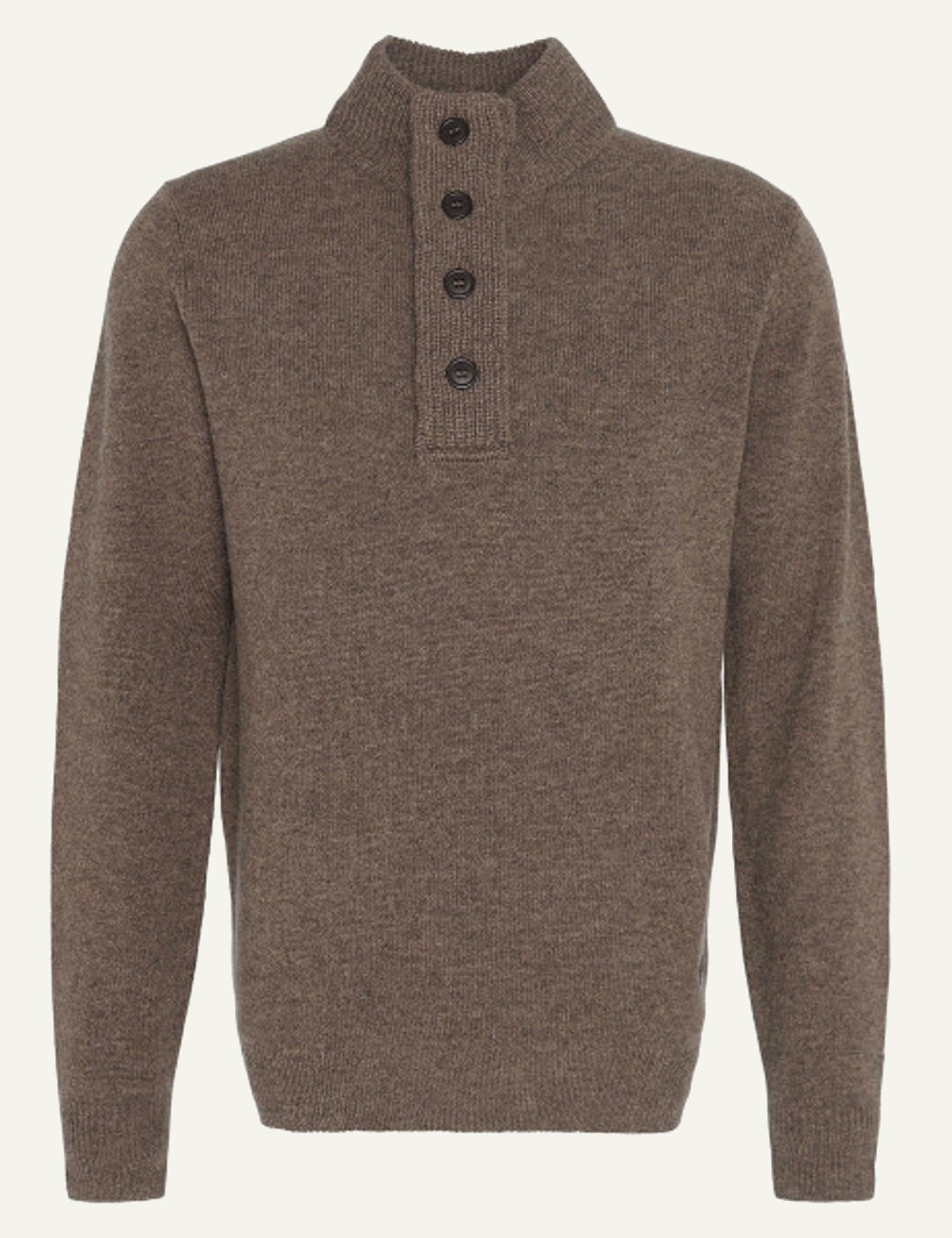 BARBOUR HALF ZIP KNITTED JUMPER STONE