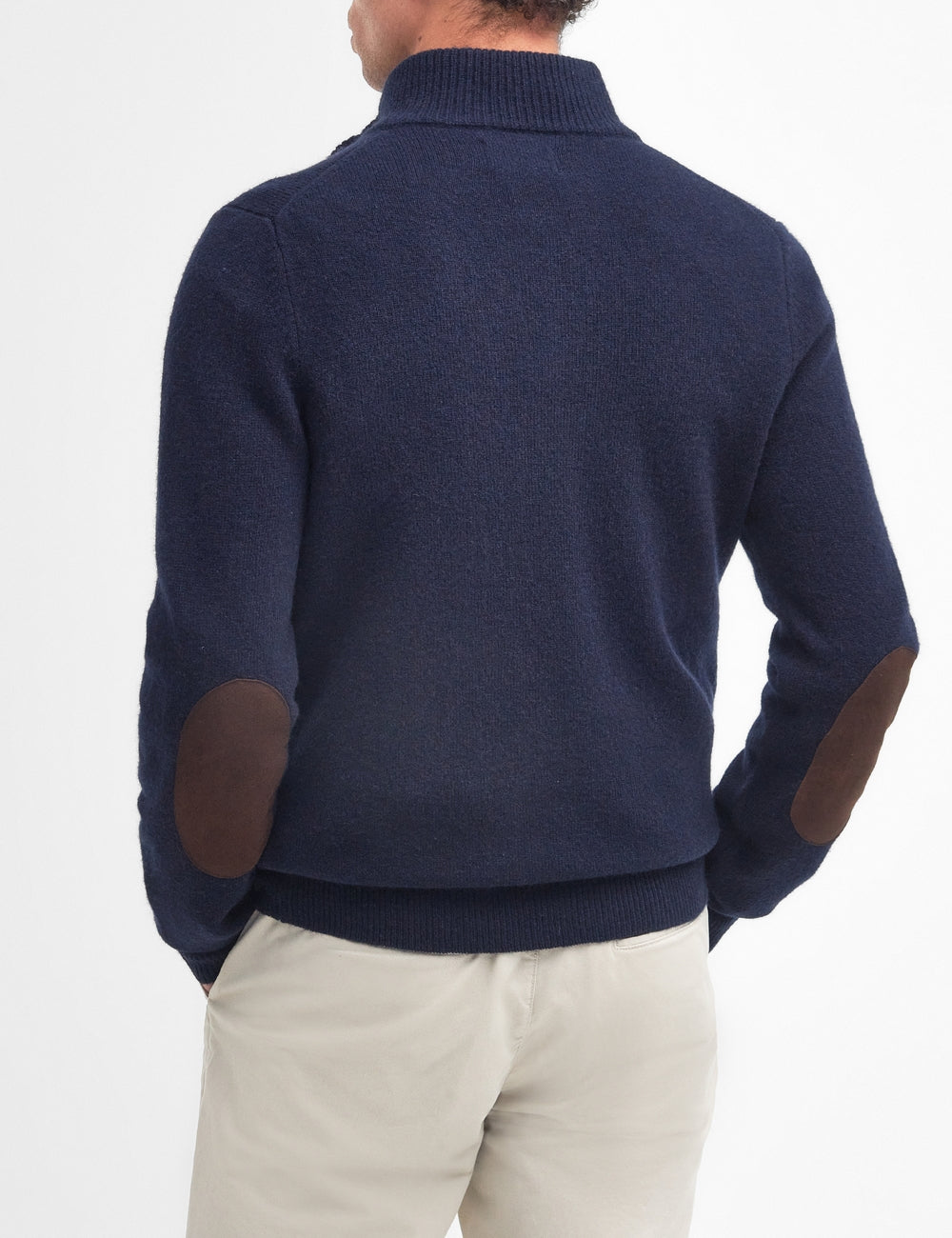 BARBOUR HALF ZIP KNITTED JUMPER NAVY