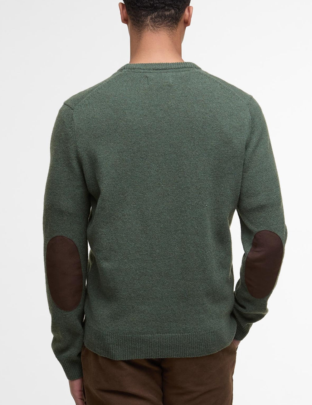 BARBOUR PATCH CREW NECK SWEATER OLIVE