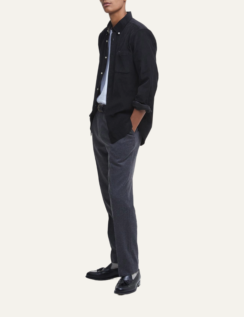 BARBOUR RAMSEY TAILORED CHECKED SHIRT BLACK/MODE