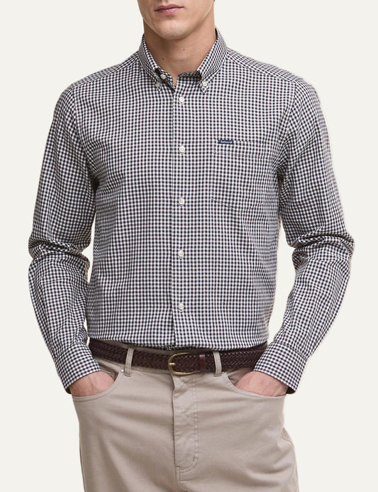 BARBOUR TAILORED GINGHAM SHIRT DARK OAK