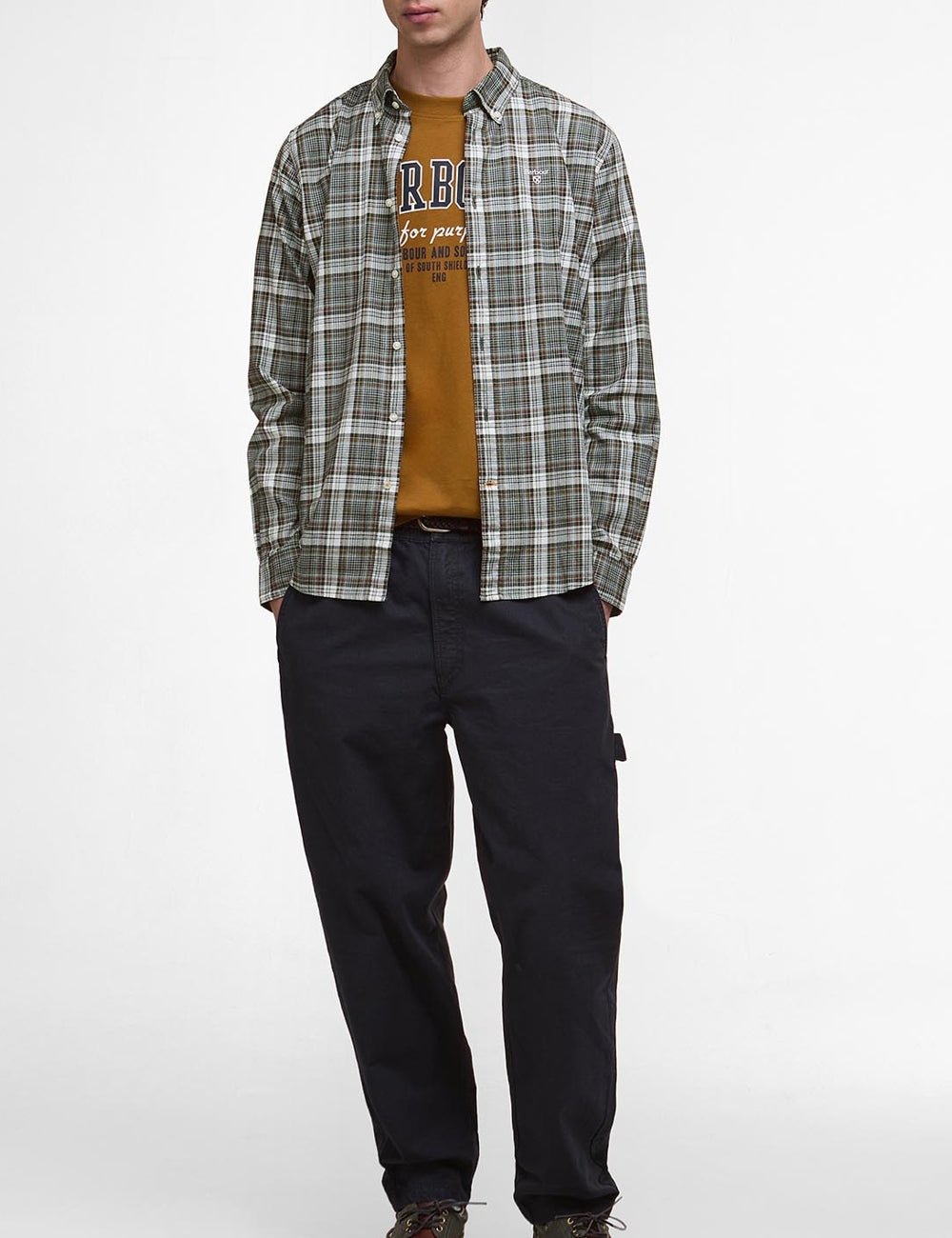 BARBOUR MOSSWOOD TAILORED SHIRT GREY MARL