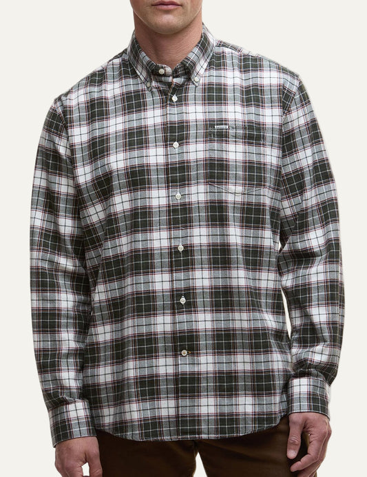 BARBOUR TELFIELD REGULAR CHECKED SHIRT OLIVE