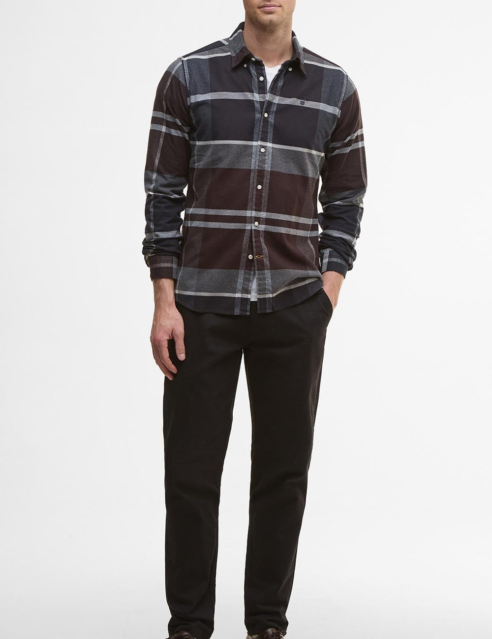BARBOUR TELFIELD REGULAR CHECKED SHIRT MIDNIGHT OAK TARTAN