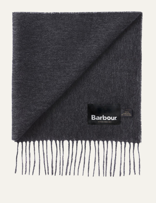 BARBOUR PLAIN LAMBSWOOL SCARF CHARCOAL