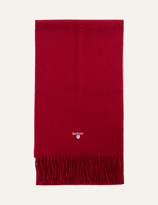 BARBOUR PLAIN LAMBSWOOL SCARF BIKING RED
