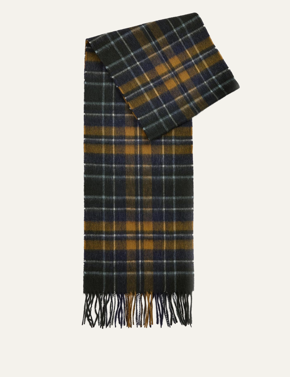 BARBOUR NEW CHECK TARTAN SCARF BROWN