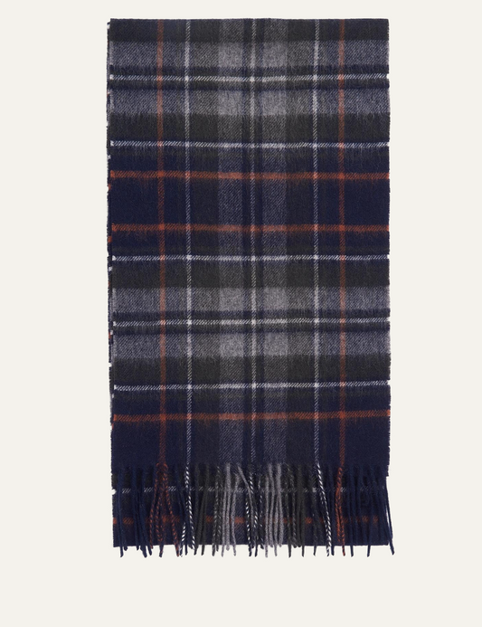 BARBOUR NEW CHECK TARTAN SCARF NAVY