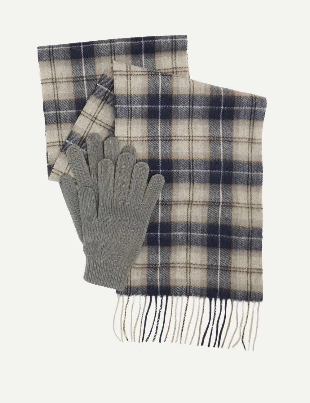 BARBOUR TARTAN SCARF & GLOVE GIFT SET