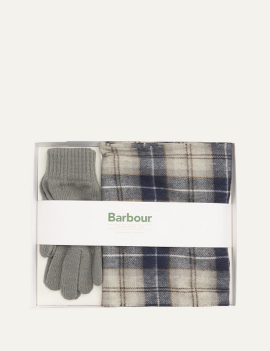 BARBOUR TARTAN SCARF & GLOVE GIFT SET