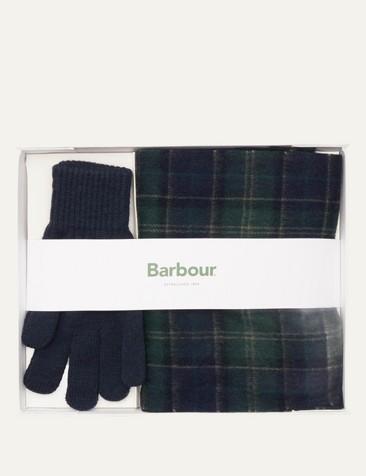 BARBOUR TARTAN SCARF & GLOVE GIFT SET
