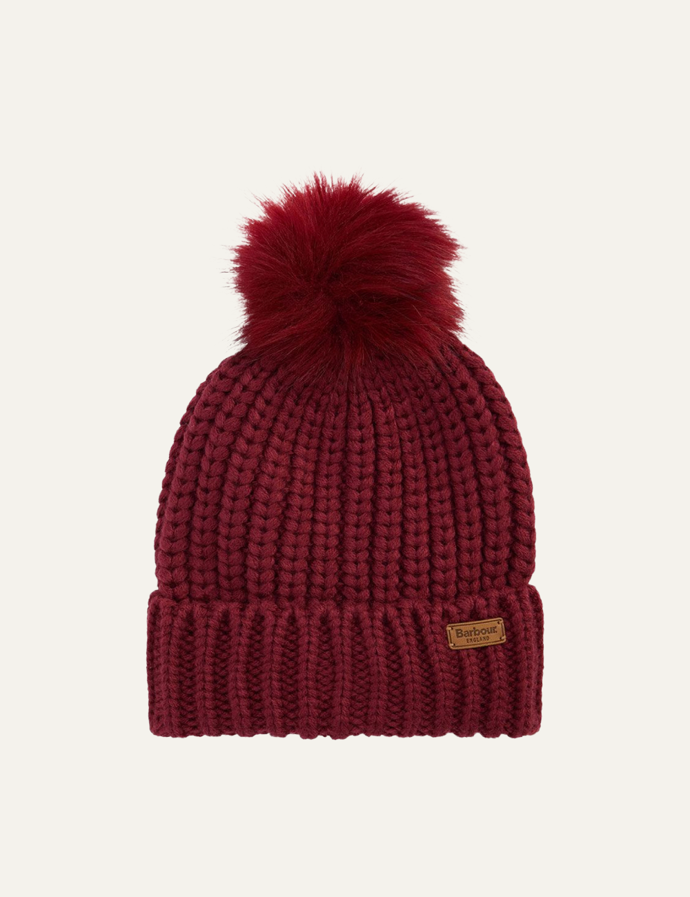 BARBOUR SALTBURN BEANIE HAT RED