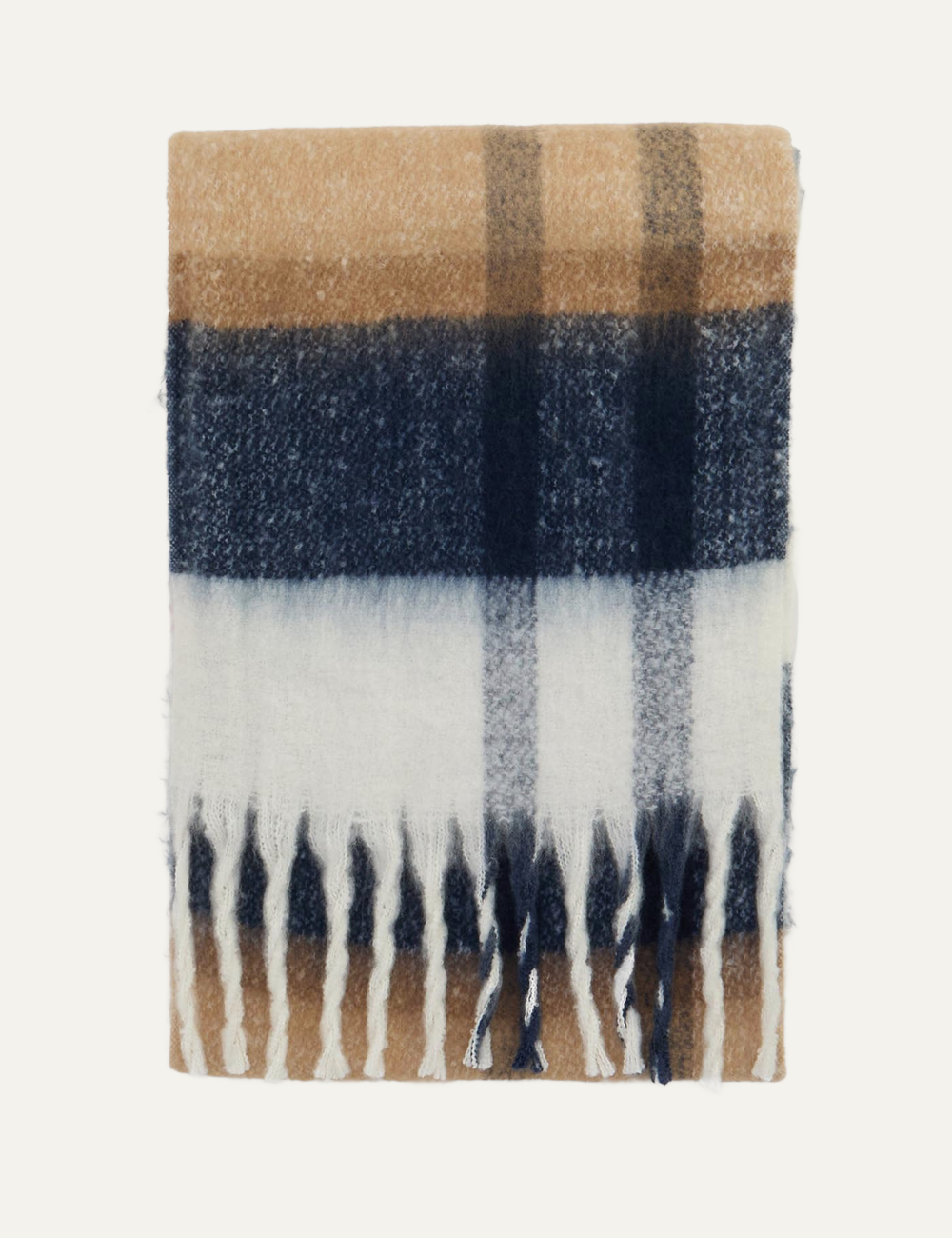 BARBOUR ISLA TARTAN BOUCLE SCARF HESSIAN TARTAN