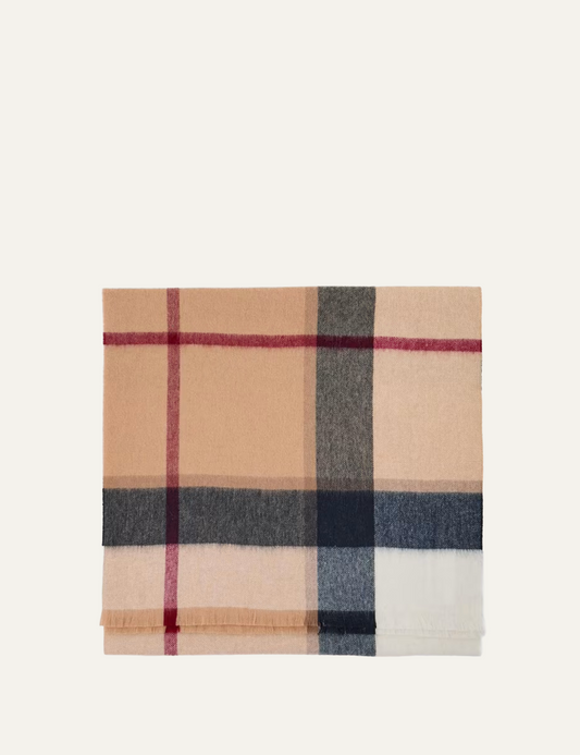 BARBOUR ROSEFIELD TARTAN SCARF HESSIAN TARTAN
