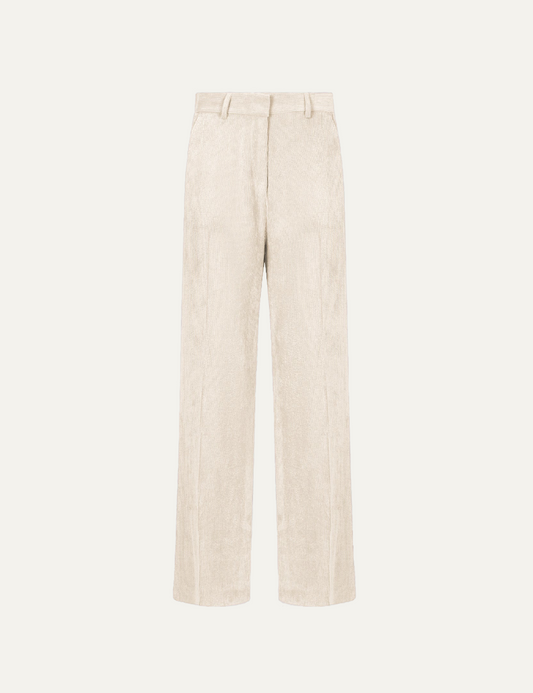 CARACTERE TROUSERS IN VELOUR CREAM