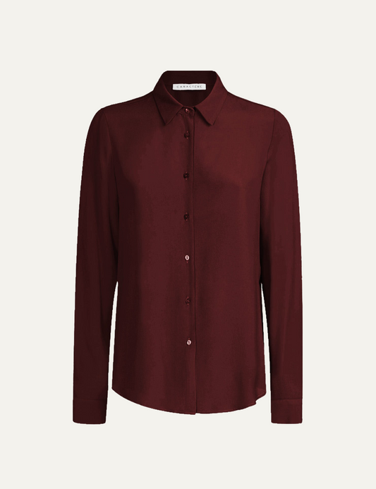 CARACTERE SATIN SHIRT BORDEAUX