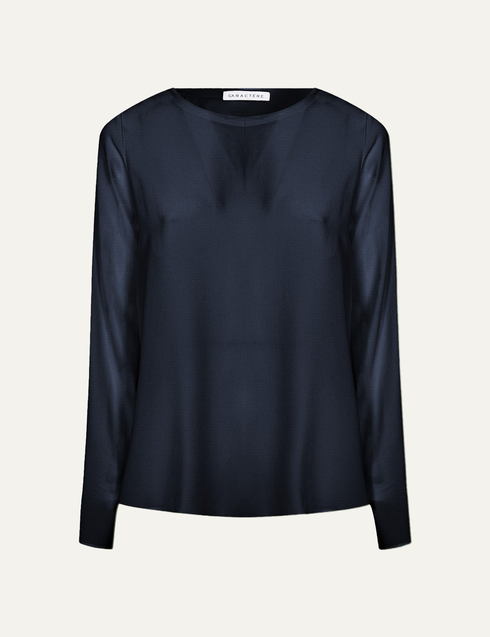 CARACTERE SATIN BLOUSE IN NAVY