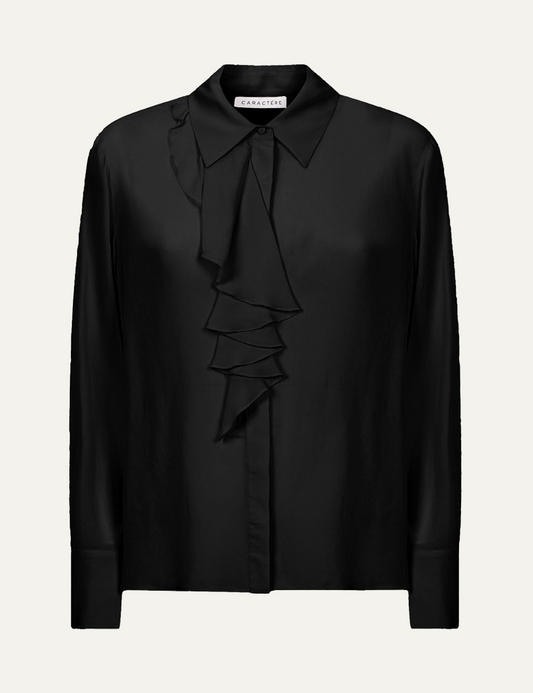CARACTERE SATIN SHIRT IN BLACK