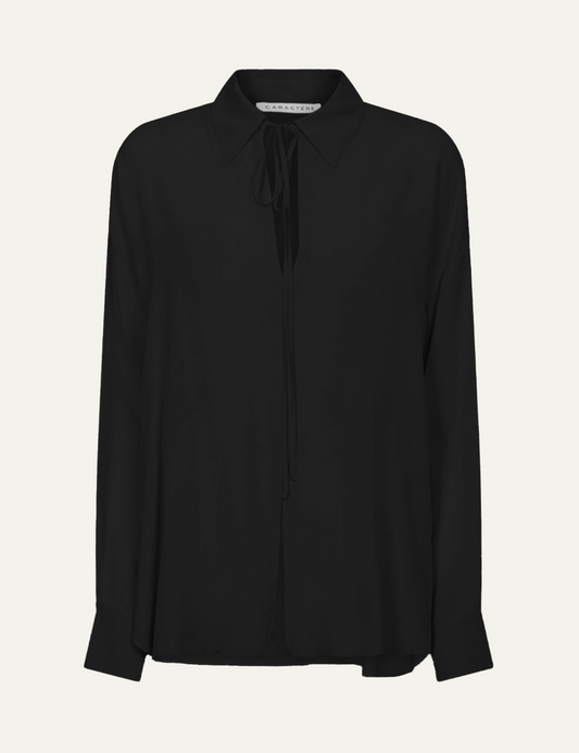 CARACTERE BLOUSE IN CREP BLACK