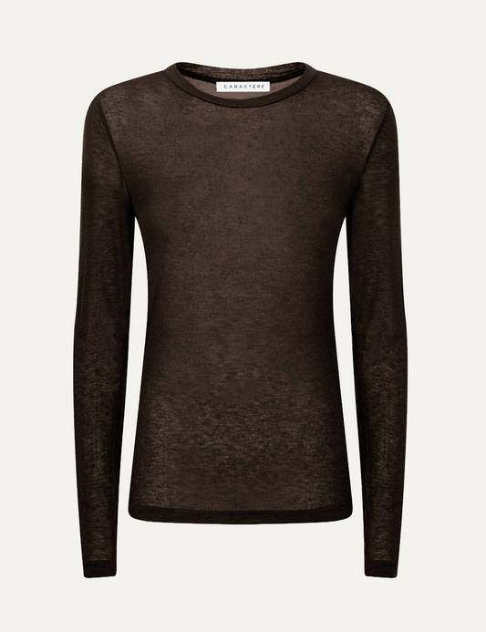 CARACTERE LONG TOP IN BROWN