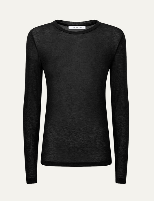 CARACTERE LONG TOP IN BLACK