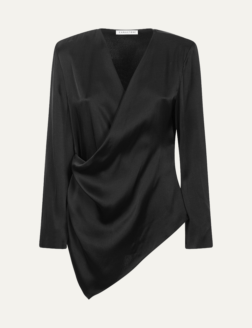 CARACTERE SATIN BLOUSE IN BLACK