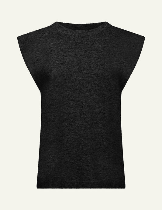 CARACTERE KNITTED TOP IN BLACK