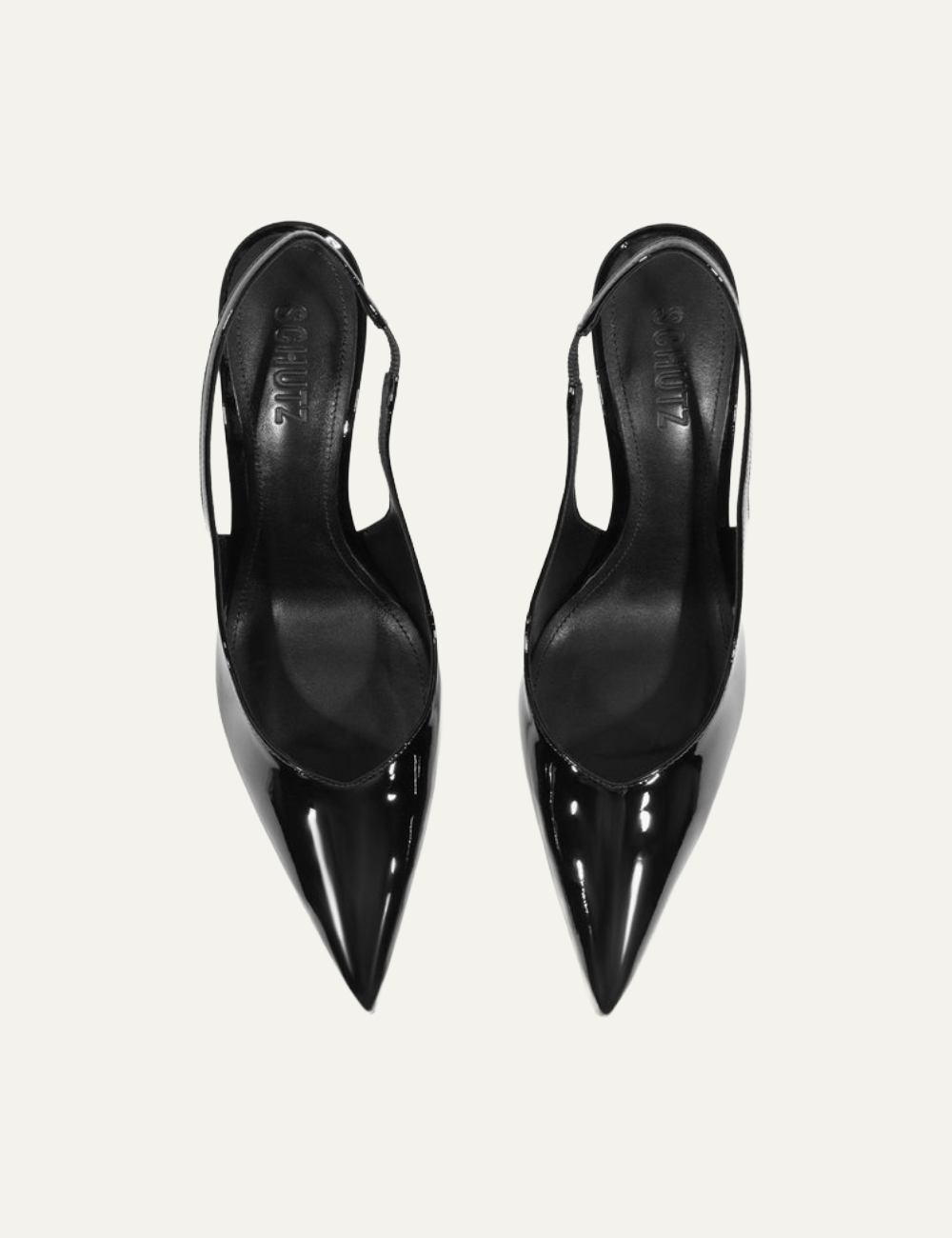 SCHUTZ BLACK LEATHER LEXI SLINGBACK PUMP