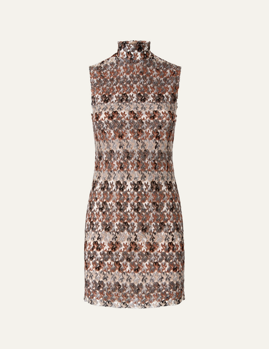 MISSONI EMBROIDERED HIGH-NECK MINI DRESS