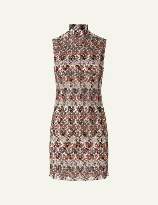 MISSONI EMBROIDERED HIGH-NECK MINI DRESS