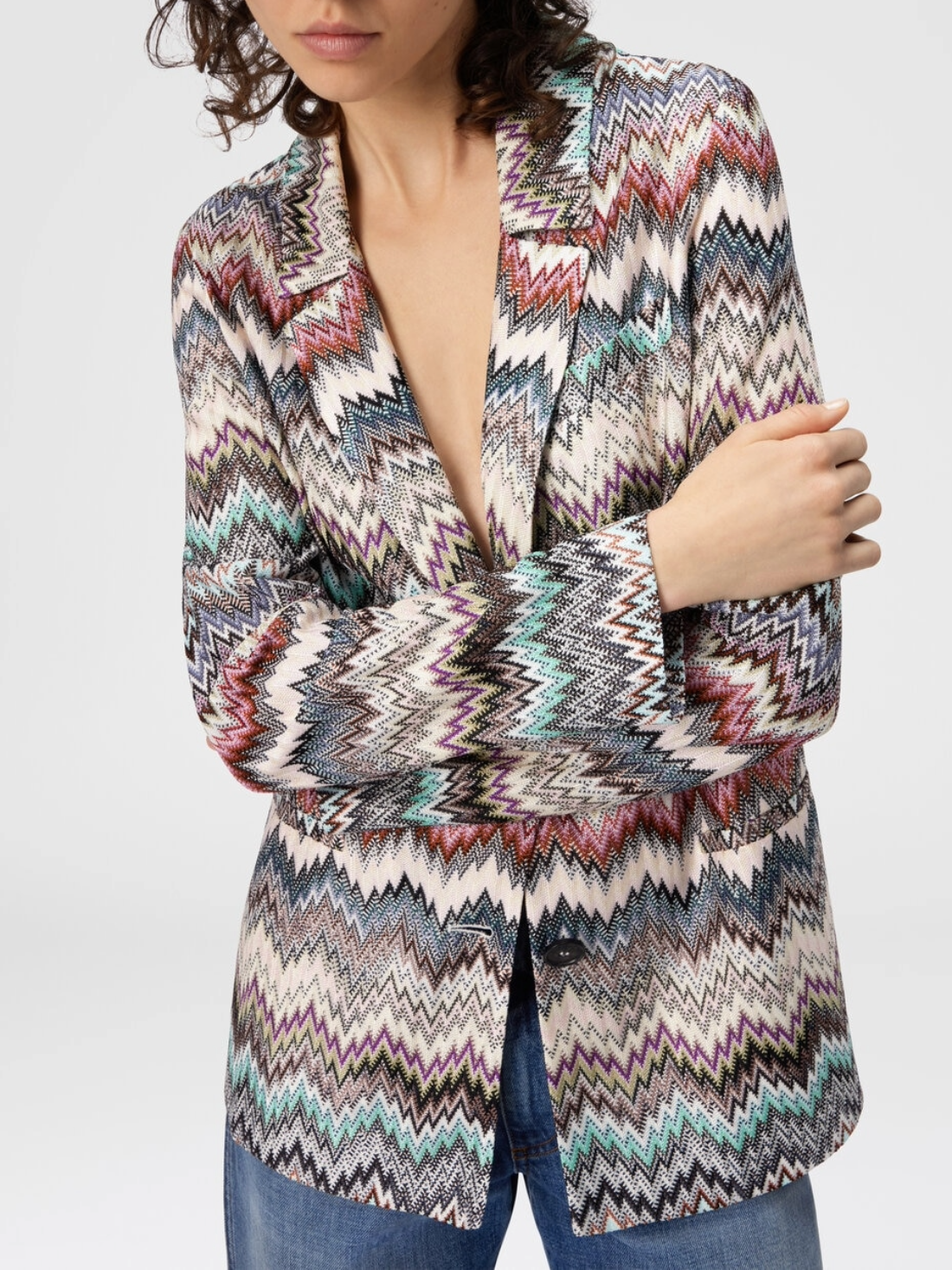 MISSONI Single-Breasted Blazer with Snake Pattern