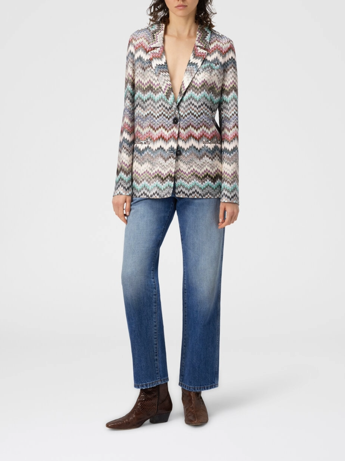 MISSONI Single-Breasted Blazer with Snake Pattern