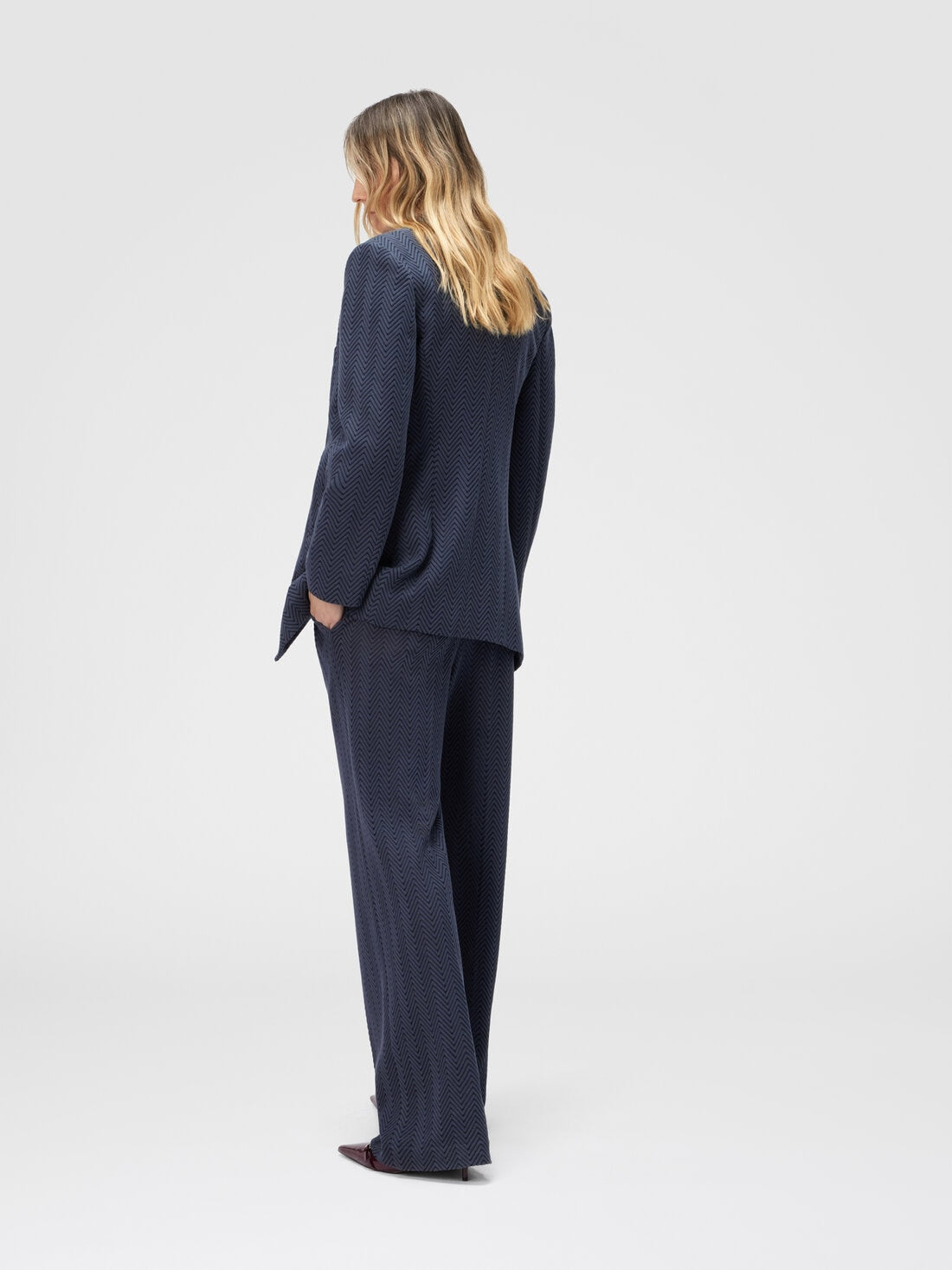 MISSONI Single-Breasted Blazer with Zigzag Pattern