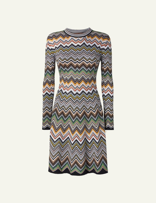 MISSONI SHORT DRESS WITH CHEVRON PATTERN