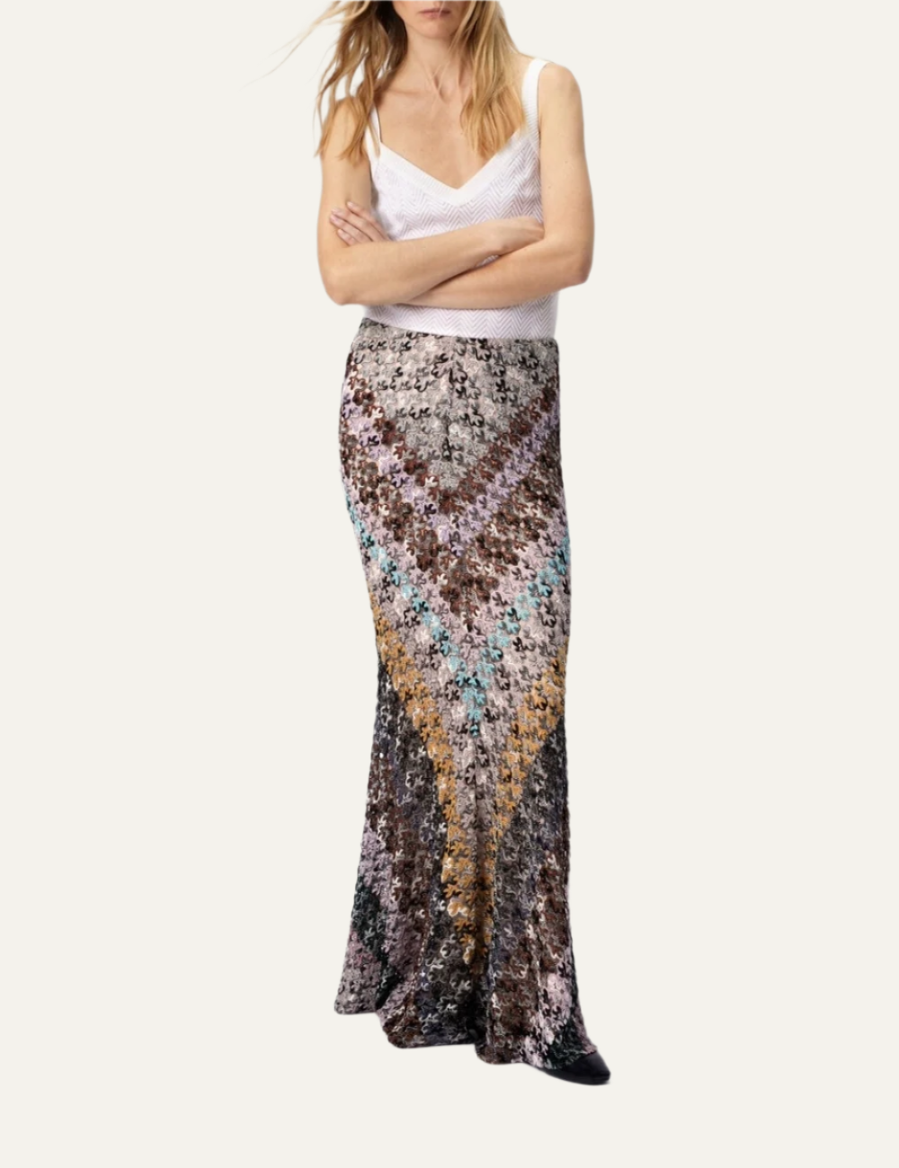 MISSONI Flared Long Skirt in Lace