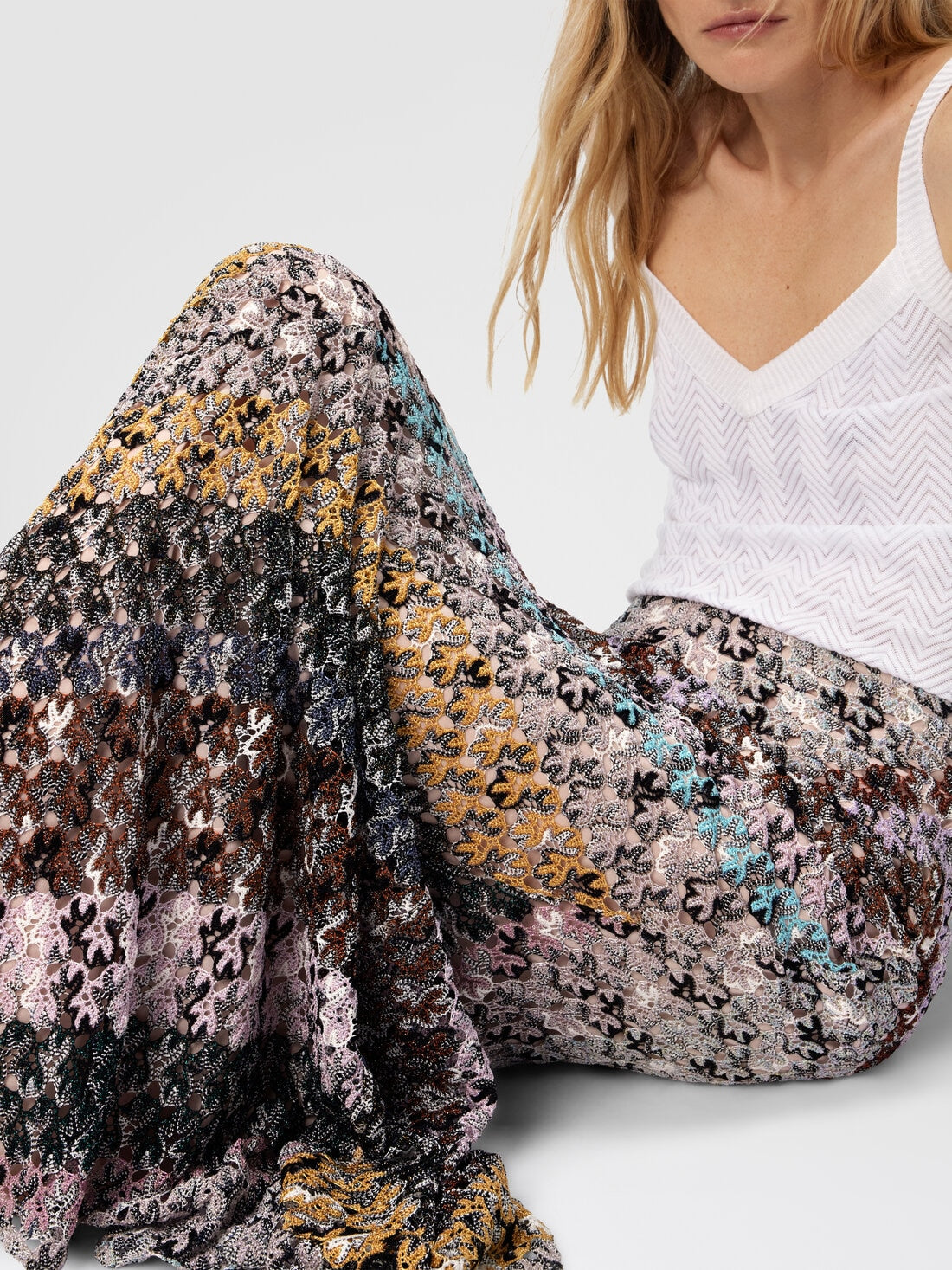 MISSONI Flared Long Skirt in Lace